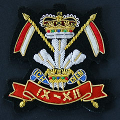 12th Royal Lancers Queens Crown Wire Blazer Badge